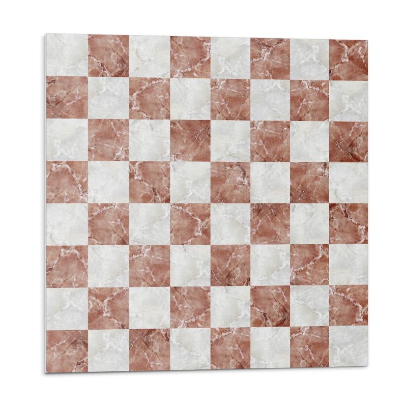 Kafelki samoprzylepne Wallfluent 50x50 cm Elegancka szachownica w marmurowym wydaniu 4 szt.