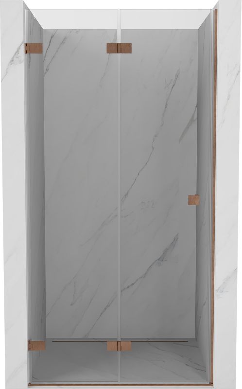 Drzwi prysznicowe Mexen Lunar-F transparent miedź szczotkowana 75x200 cm 1 szt.