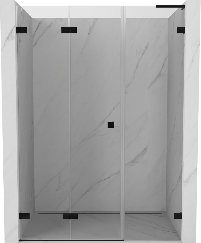 Drzwi prysznicowe składane Mexen Lunar-F L czarne 145x200 cm 836SL-145-050-70-00-L 1 szt.