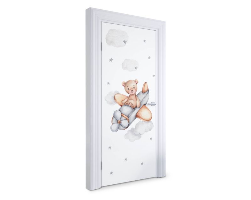 Naklejka na drzwi Wallfluent 95x205 cm Akwarelowy konik morski 1 szt.