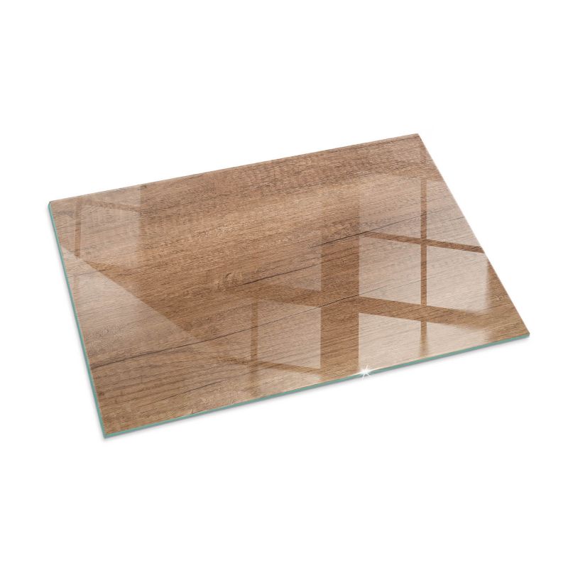 Szklana Podkładka Pod Kominek Prostokąt Wallfluent 100x70 cm Naturalna faktura drewna 1 szt.