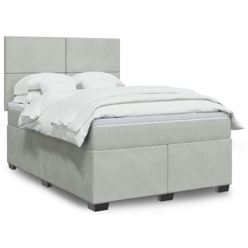 Łóżko kontynentalne WaszeMeble 140x190 cm jasnoszare WM-3293224 1 szt.