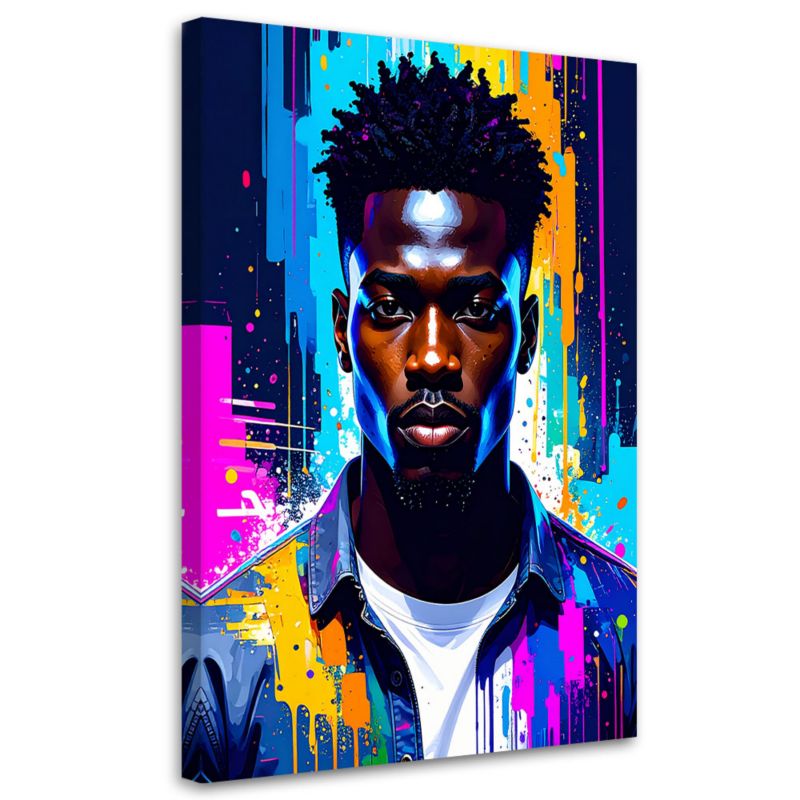 Obraz do salonu sypialni Feeby Abstrakcja Portret Mężczyzny 70x100cm 1szt