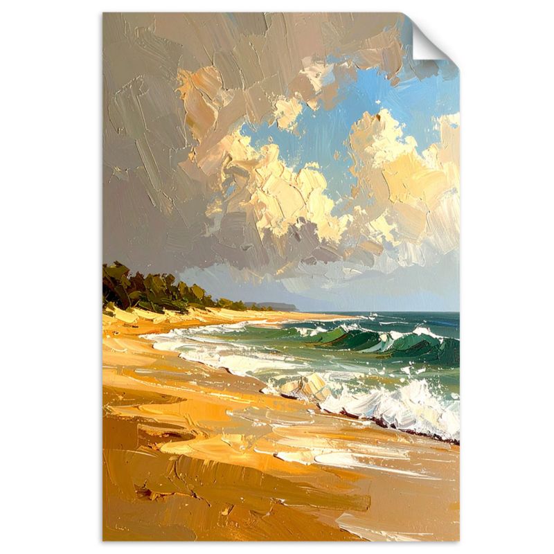 Naklejki samoprzylepne do salonu sypialni Feeby Krajobraz Morze Plaża efekt farby olejnej 20x30cm 1szt