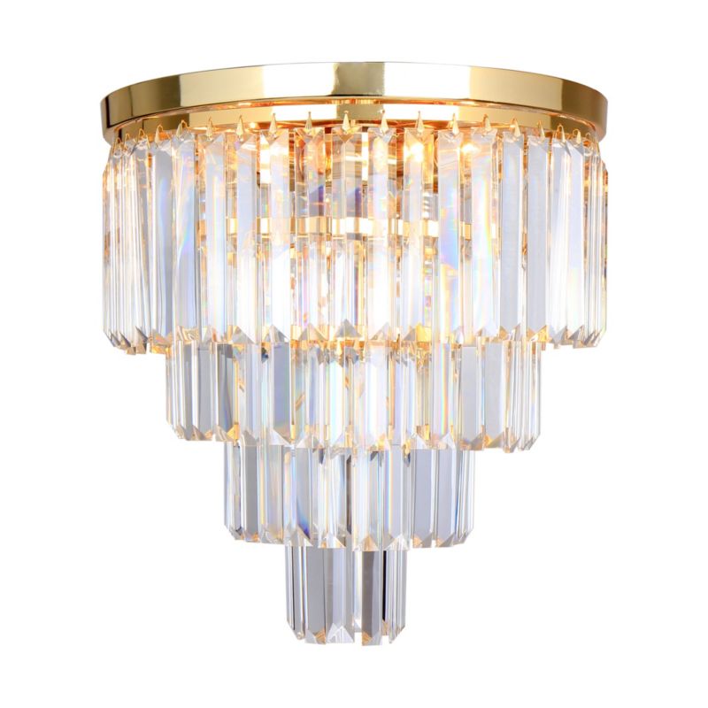 Lampa sufitowa wisząca Zuma Line Amedeo 6463 złoto-transparentna kryształowa 5xE14 x 40W 1 szt.