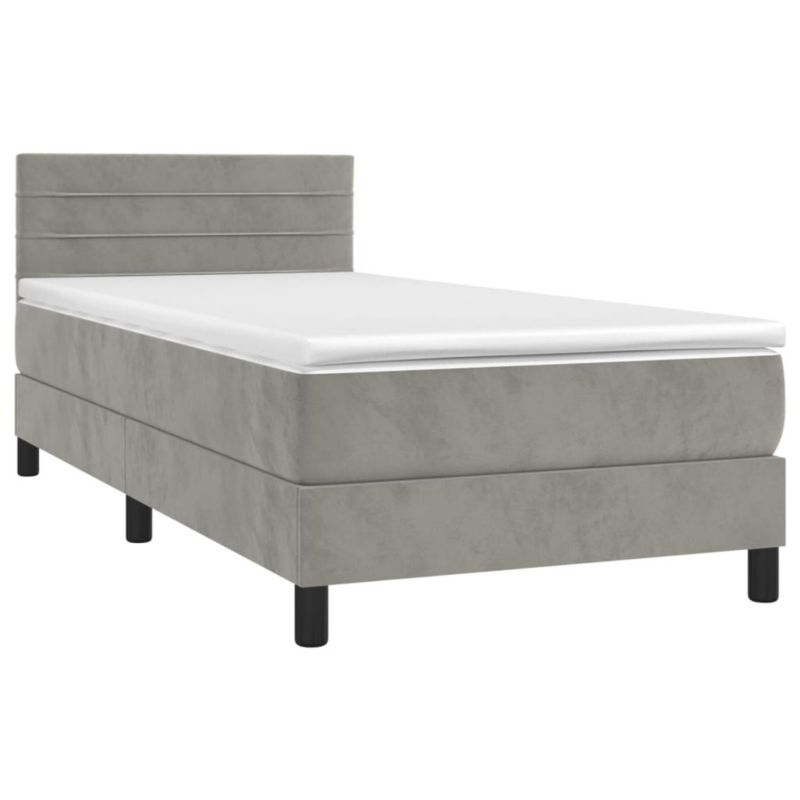 Łóżko kontynentalne WaszeMeble 100x200 cm szare WM-3134447 1 szt.