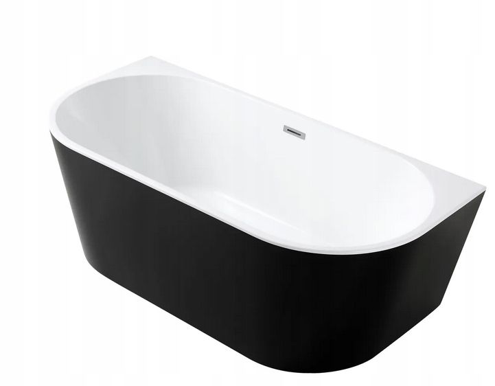 Wanna wolnostojaca Corciano Corsica Black 170x80cm ze srebrnymi dodatkami 1szt.