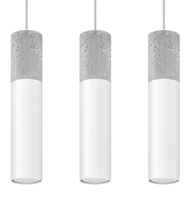 Lampa sufitowa wisząca Sollux Lighting Borgio 6484 biało-szara szerokość 40 cm 3xGU10 x 40W 1 szt.