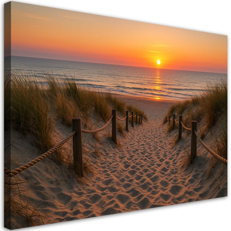 Obraz do salonu sypialni Feeby Zachód słońca Plaża Morze Wydmy 100x70cm 1szt