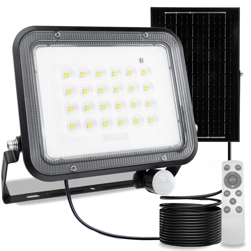 Naświetlacz Solarny Lumiled LED Halogen Lampa Ogrodowa 100W 4000K IP65 Czujnik Ruchu PIR z Pilotem 1 szt.