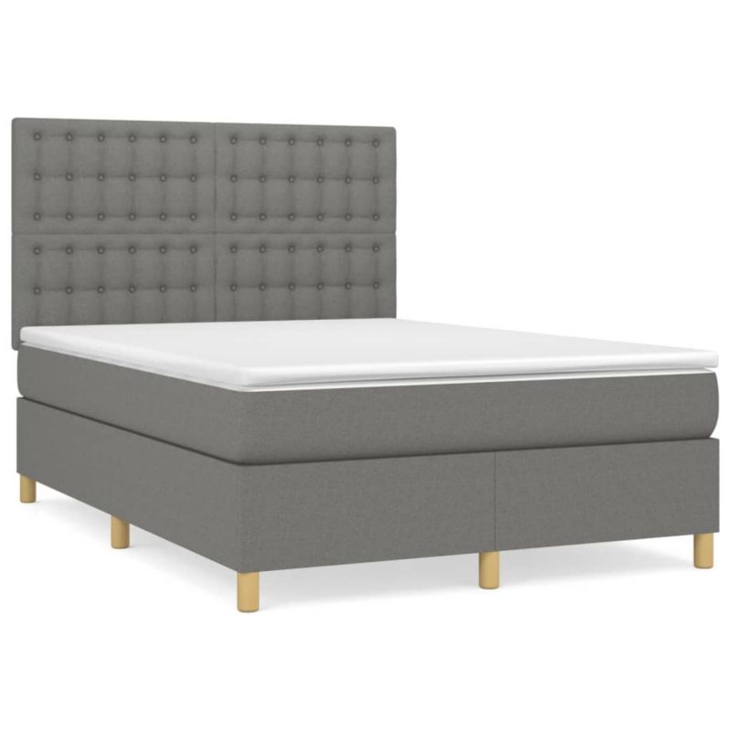 Łóżko kontynentalne WaszeMeble 140x190 cm ciemnoszara WM-3142650 1 szt.