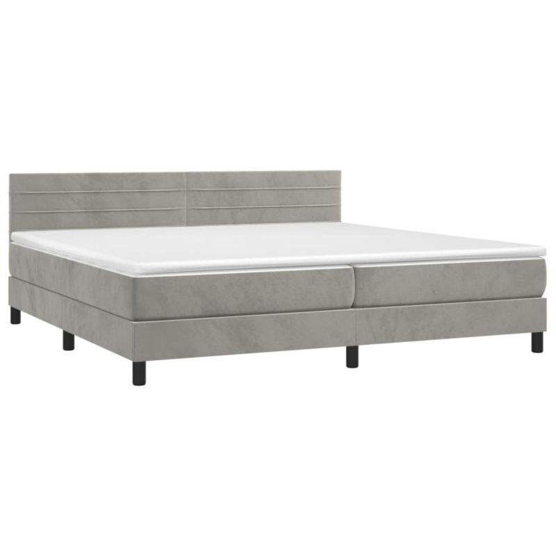 Łóżko kontynentalne WaszeMeble 200x200 cm szare WM-3134483 1 szt.