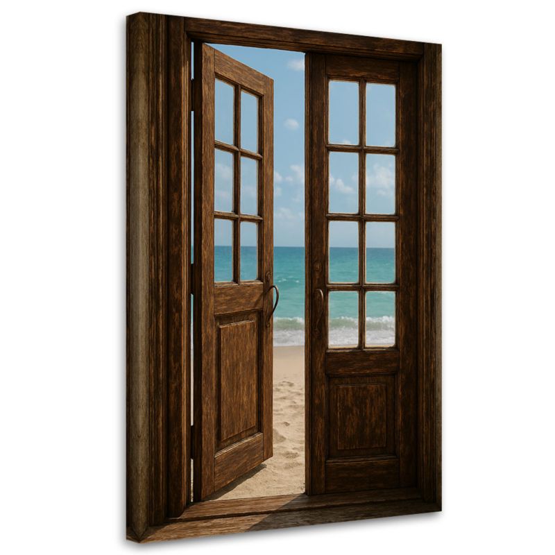 Obraz do salonu Feeby Shabby Chic Widok Drzwi na plażę 70x100cm 1szt