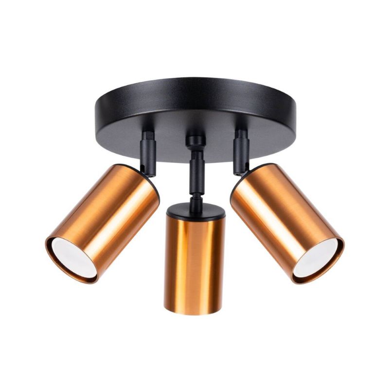 Spot sufitowy Sollux Lighting Winx czarny-miedź 3 x GU10 x IP20 wym: 20 x 19,5 x 19,5 cm - 1 szt.