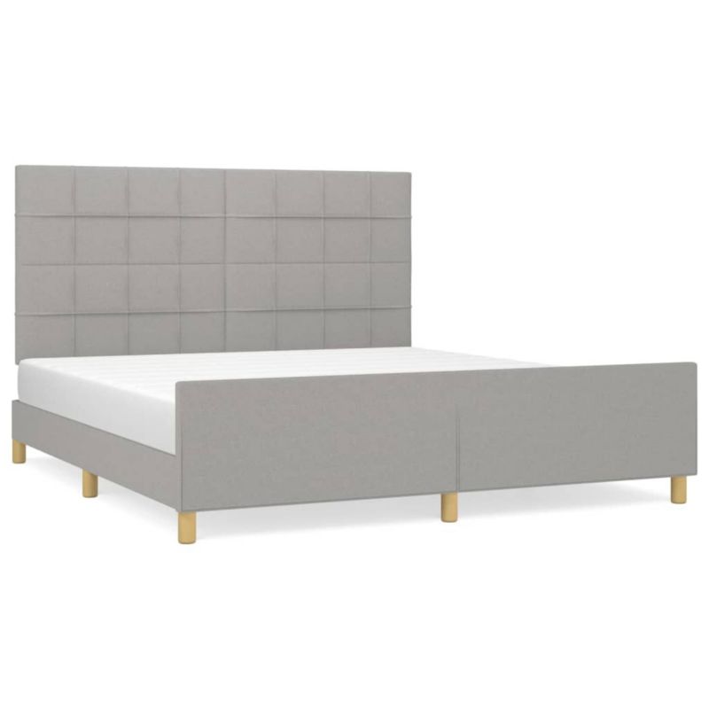 Łóżko tapicerowane WaszeMeble 180x200 cm jasnoszara WM-3125073 1 szt.