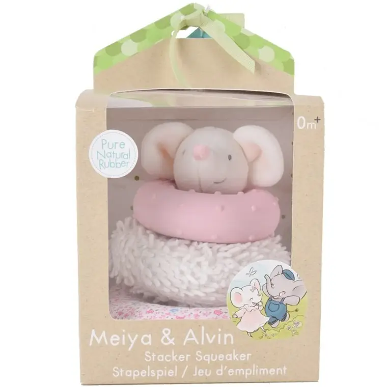 Duża wieża piramida sensoryczna z gryzakiem z organicznego kauczuku Hevea Meiya Mouse BBTB