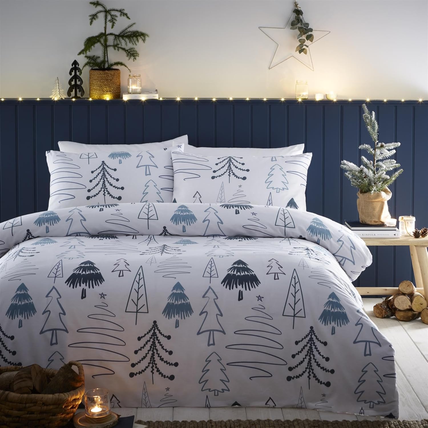 Komplet Pościeli Świątecznej Scandi Trees 200x200cm MA