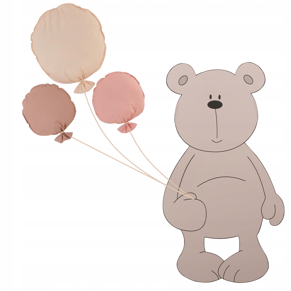 Naklejka na ścianę Miś z balonami z bawełny XXL BR
