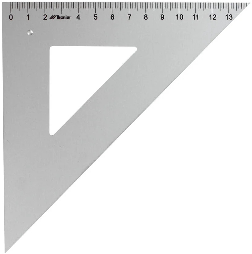 Ekierka aluminiowa Leniar 45°, 13.5cm, metalowa