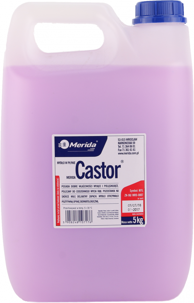 Mydło w płynie Merida Castor, liliowy, zapas, 5l