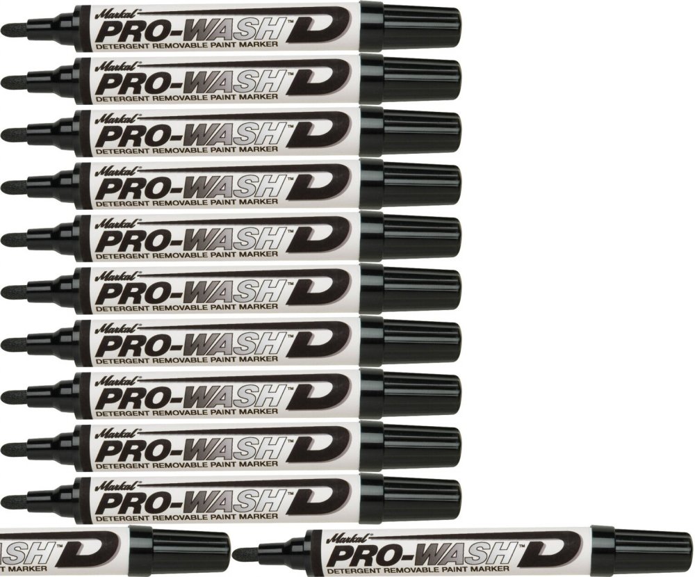 12x Marker Markal Pro-Wash D, okrągła, 3mm, czarny