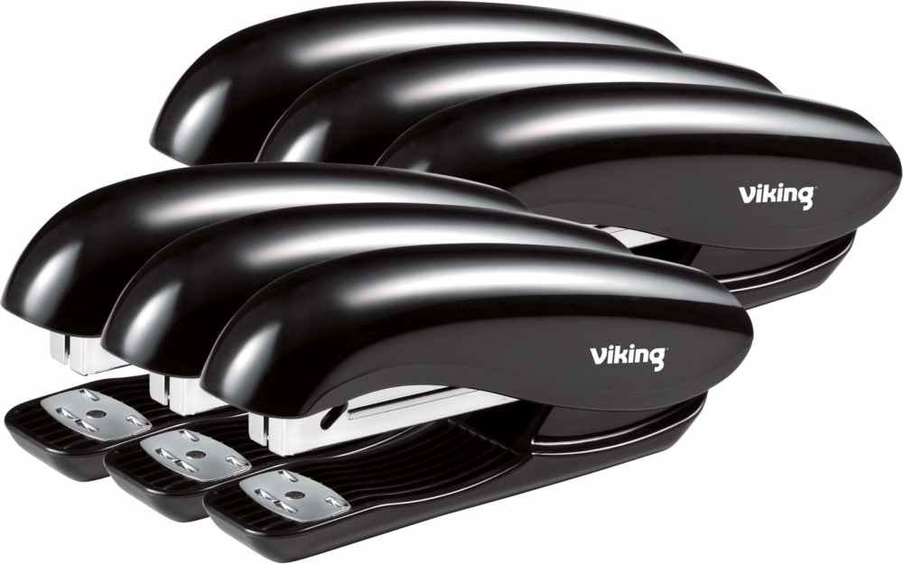 6x Zszywacz Viking, do 20 kartek, czarny