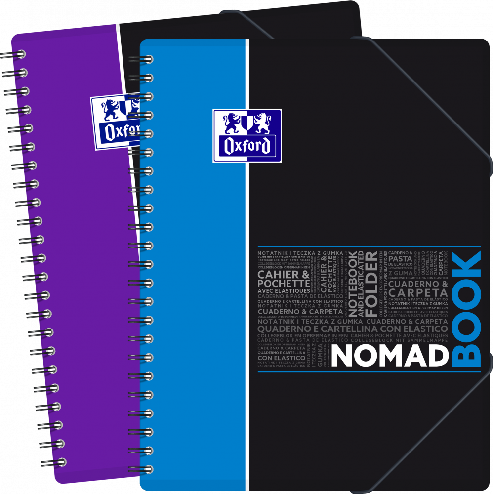 2x Kołonotatnik Oxford Student Nomadbook, A4+, w linię, 80 kartek, okładka PP, mix wzorów