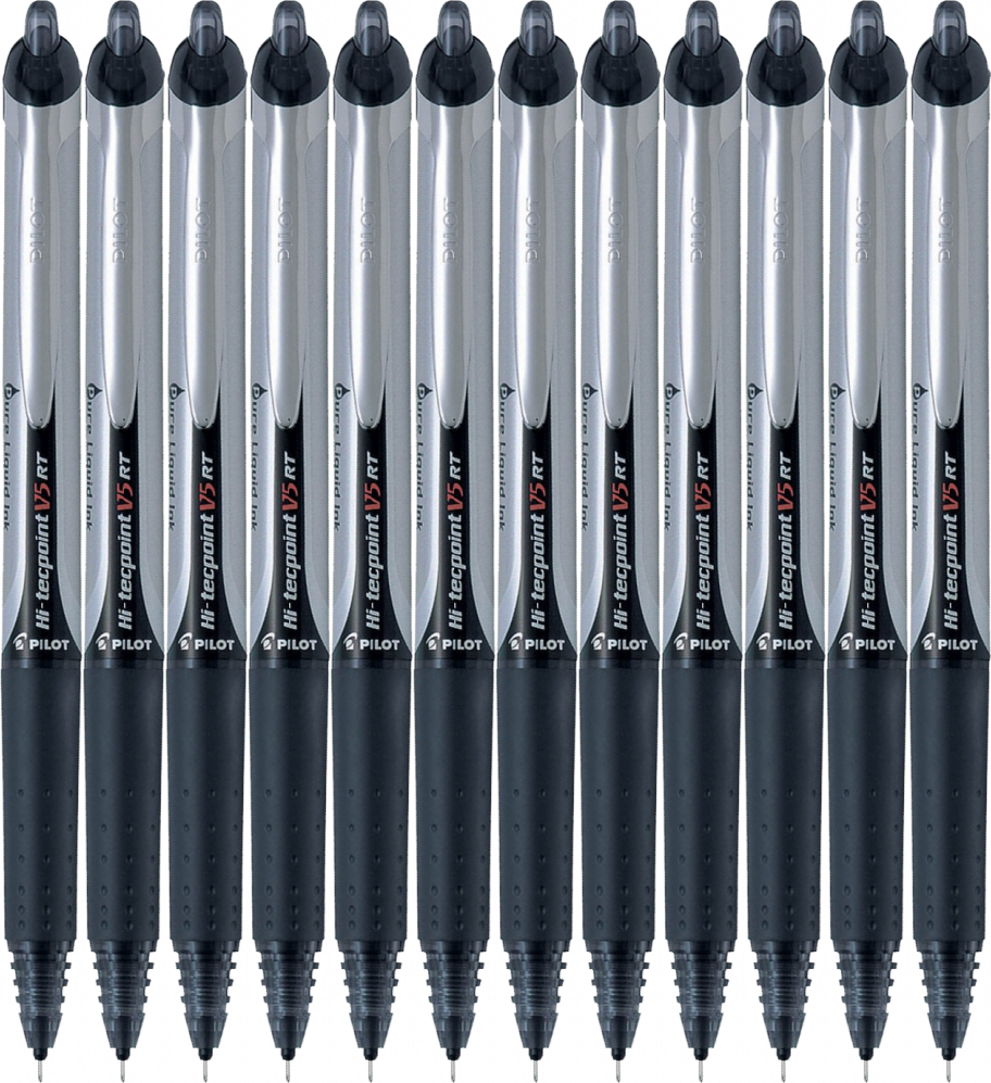 12x Cienkopis automatyczny Pilot, V5 RT, 0.5mm, czarny