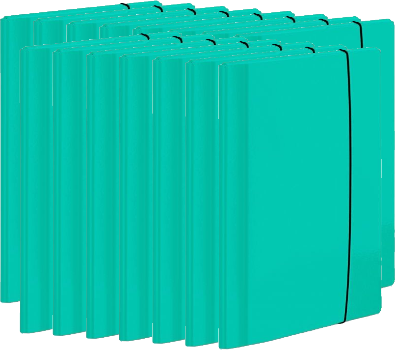 15x Teczka z gumką laminowana VauPe Large 2, A4, 20mm turkusowy