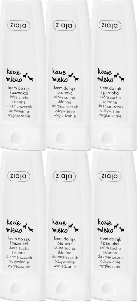 6x Krem do rąk i paznokci Ziaja Kozie Mleko, 80 ml