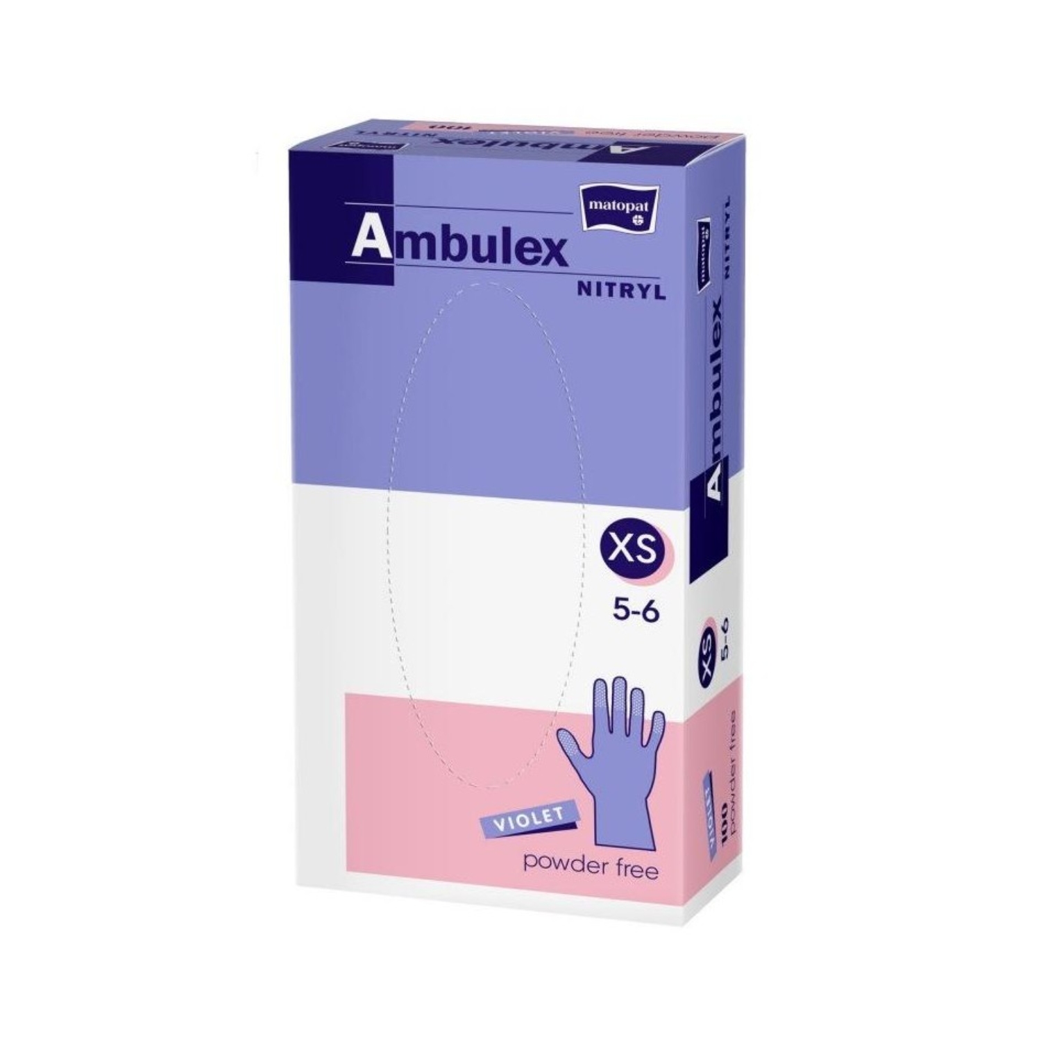 Ambulex nitryl - rękawiczki nitrylowe xs, jednorazowe, fioletowe, 100 sztuk