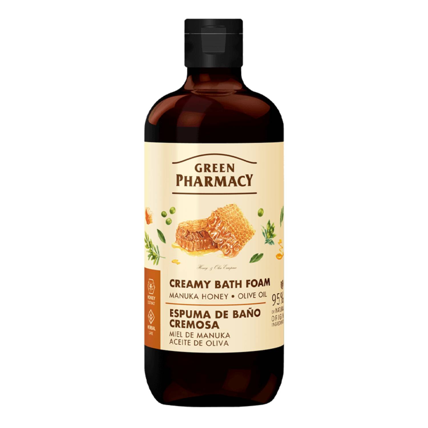 Green pharmacy - kremowa pianka do kąpieli, miód manuka i oliwa z oliwek, 500 ml