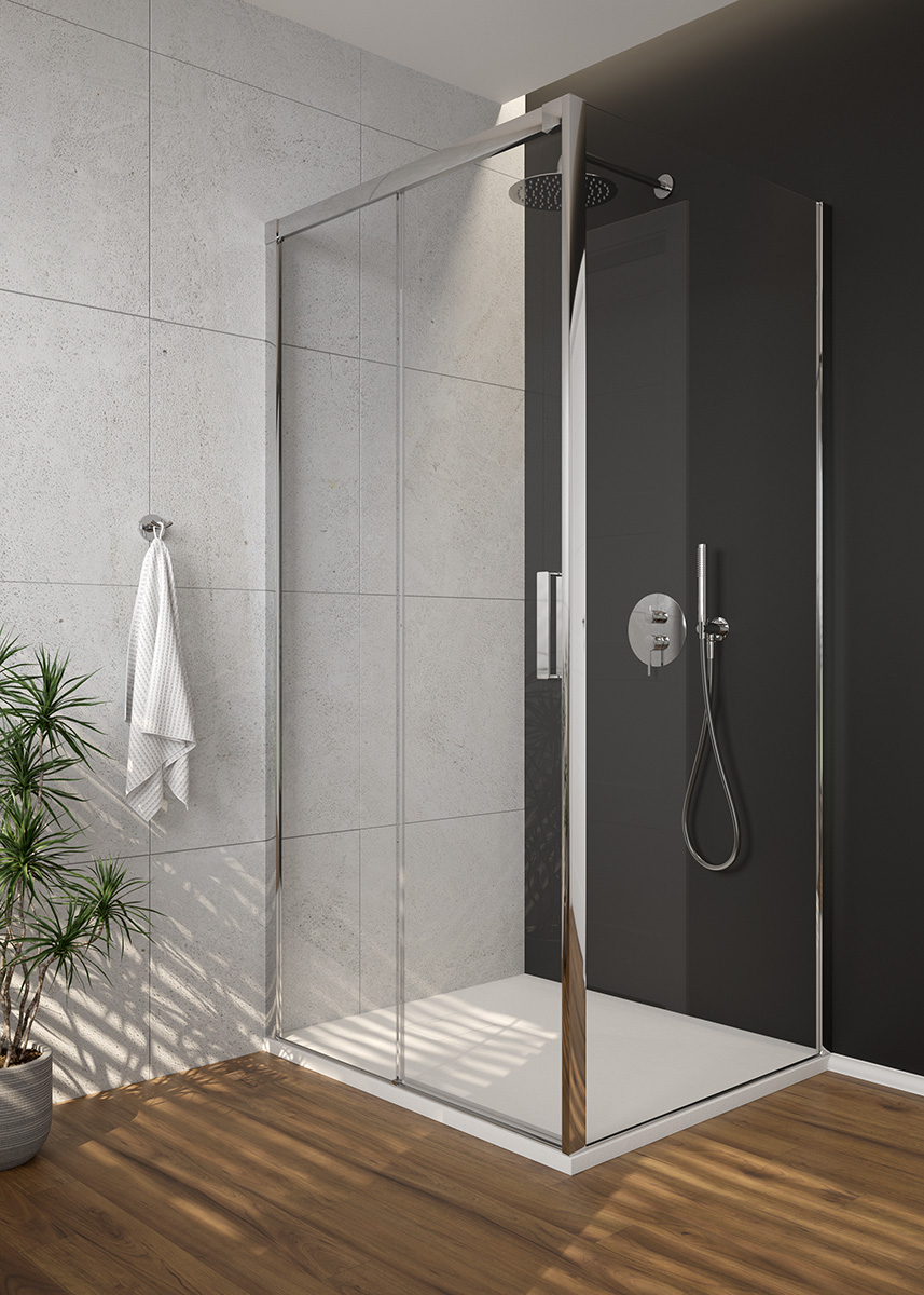 Oltens Breda kabina prysznicowa 100x90 cm prostokątna chrom/szkło przezroczyste 20224100 - Wysyłka w 24h