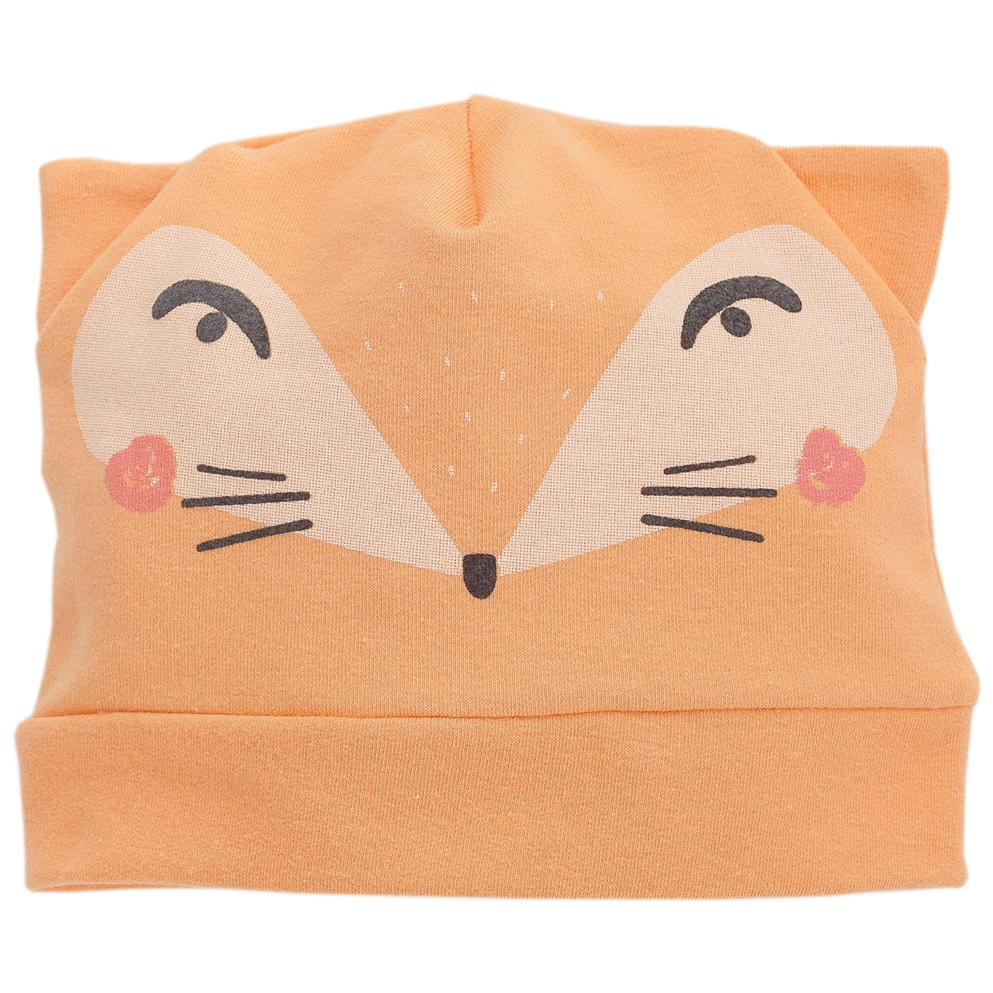 Ciepła bawełniana czapka pomarańczowa SMART FOX