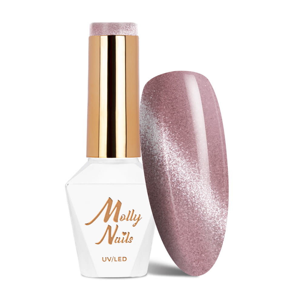 Magnetyczny lakier hybrydowy z efektem kociego oka Cat Eye Crystal Water Molly Nails HEMA/Di-HEMA Free 8g Nr 165
