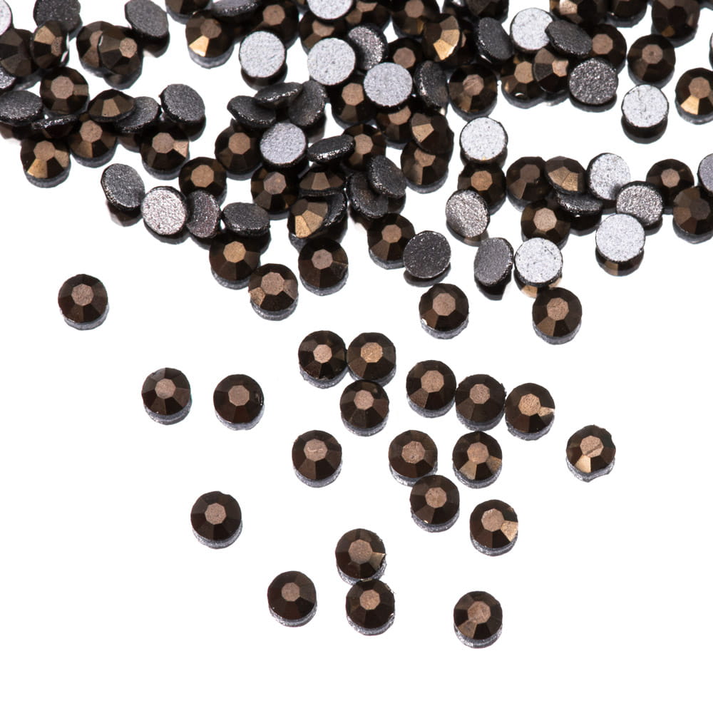 Cyrkonie do paznokci szklane SS3 Jet Hematite ok.1440 szt paczka