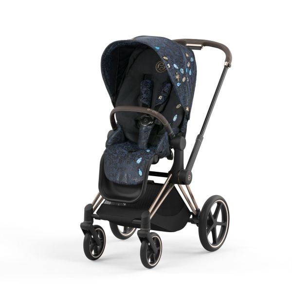 Cybex ePriam Fashion Collection - wózek spacerowy z napędem elektrycznym-Jewels of Nature-Chrome z czarną rączką
