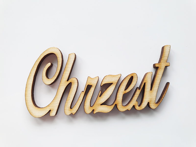 Drewniany napis 3D Chrzest