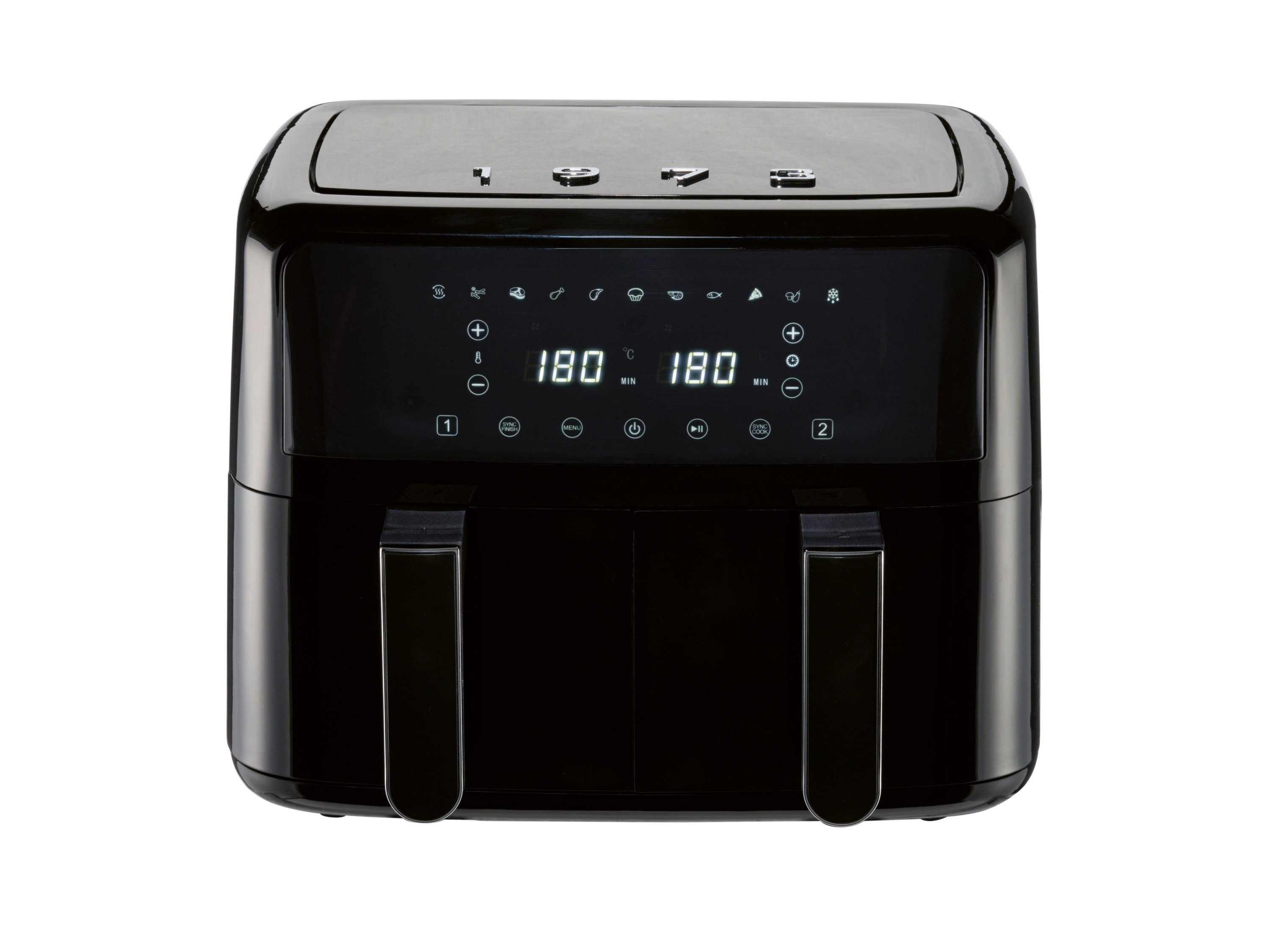 Silvercrest Frytkownica beztłuszczowa dwukomorowa Air Fryer retro, 2600 W, 2 × 4,35 l