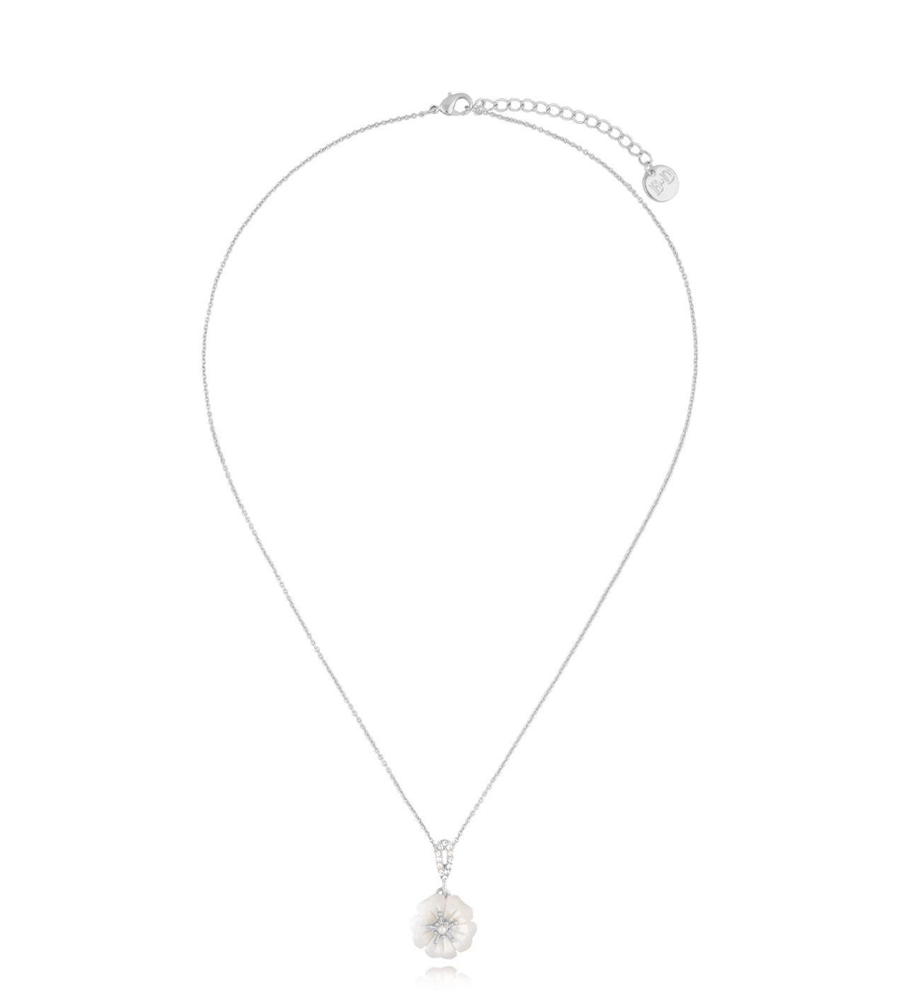 Naszyjnik srebrny z kwiatuszkiem Glam Charms - By Dziubeka