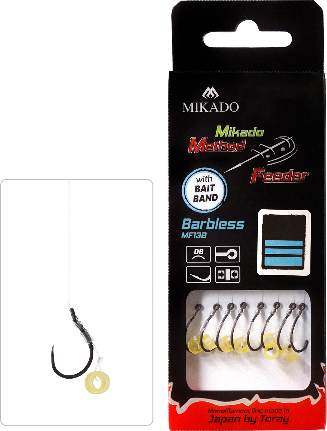 Mikado Haczyki bez zadziora Method Feeder z gumką nr 12