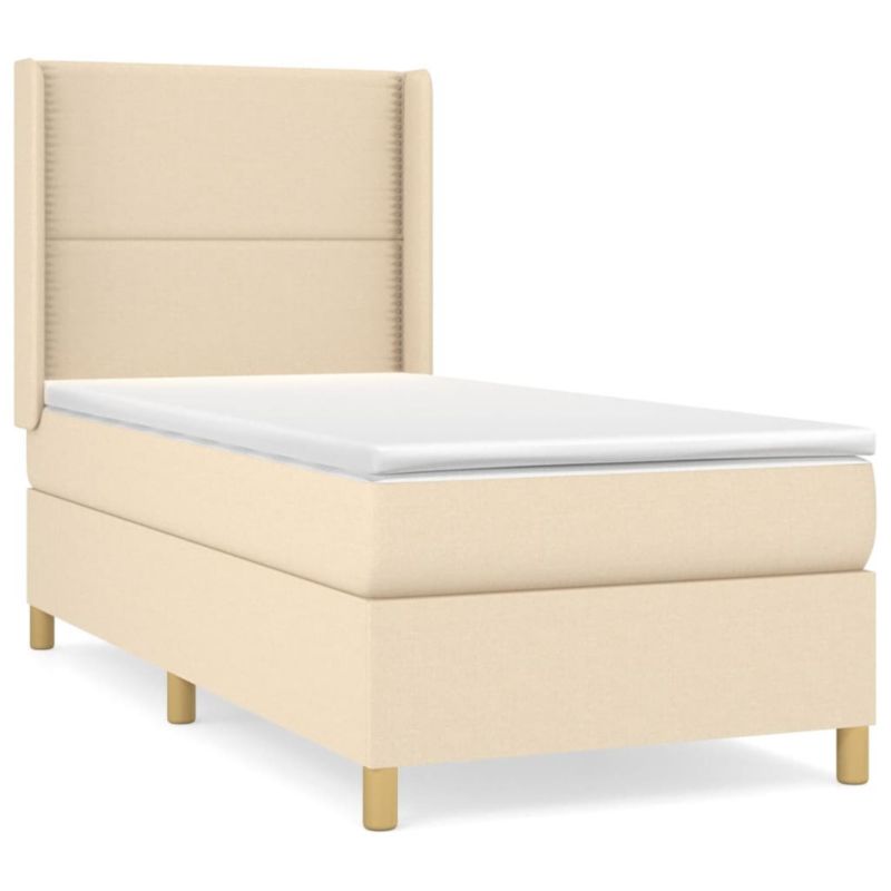 Łóżko kontynentalne WaszeMeble 90x200 cm kremowe WM-3131886 1 szt.