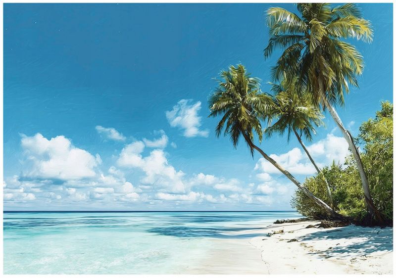 Fototapeta Plaża Morze Palmy WALLARENA 250x175 cm Tapeta Do Sypialni Salonu Na Flizelinie 1 szt.