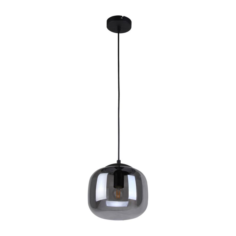 Lampa wisząca Italux Calto 1 x E27 szkło dymione