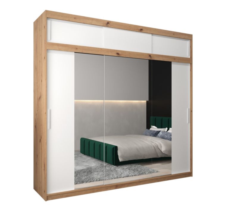 Szafa przesuwna Garderoba Abiks Tokyo 2 250 artisan + biały z nadstawką 1 szt.