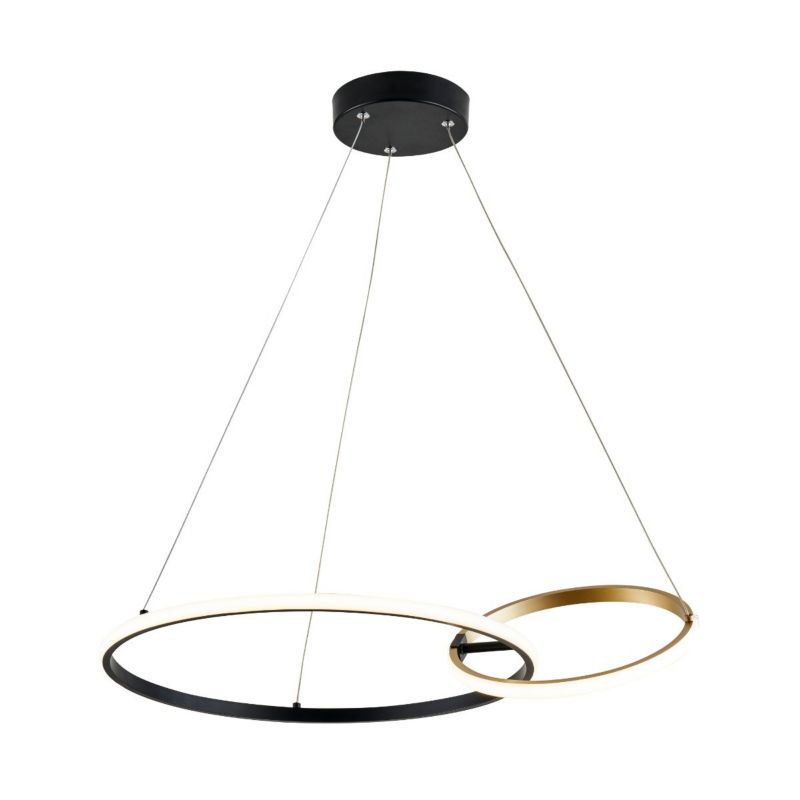 Lampa wisząca Zuma Line Rando złoto-czarna wym: 150 x 64 x 26 cm wbudowany LED 36W 1 szt.