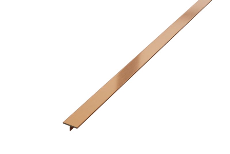 Profil fugowy spoinowy rektyfikowany Ts Lambro ozdobny teownik miedziany matowy 1.5cm x 270cm 1 szt.