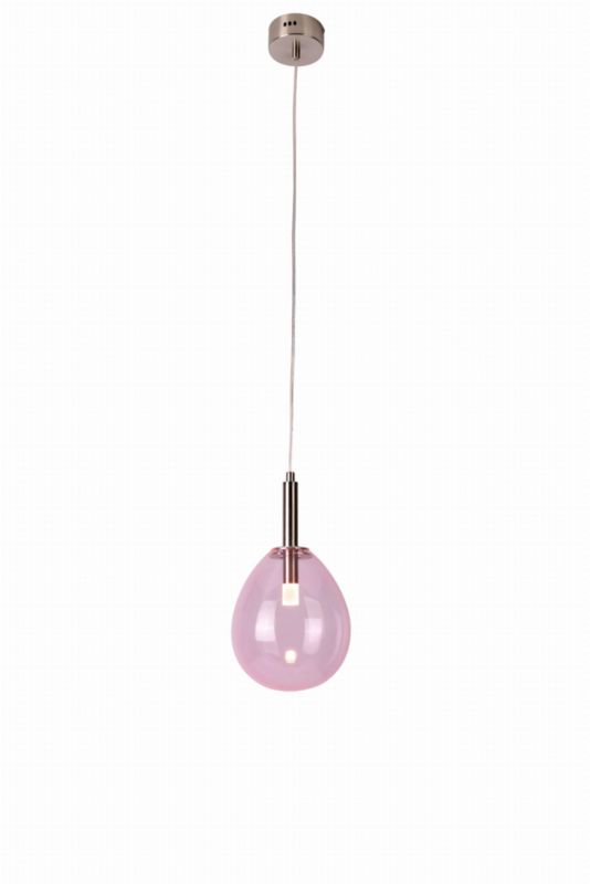 Lampa sufitowa wisząca Candellux Lukka chromowana-różowa wym: 115 x 18 x 18 cm wbudowany LED 6W 1 szt.