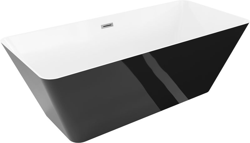 Wanna wolnostojąca Mexen Velo Slim biały/czarny 170x75cm 1 szt.