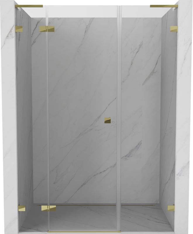 Drzwi prysznicowe uchylne Mexen Lunar L złote 145x200 cm 834SL-145-050-50-00-L 1 szt.